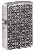Produktbild Zippo Kreuzmuster Armor Case Antique Silver mit Tiefen-Gravur - 60007689