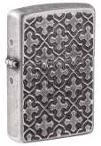 Produktbild Zippo Kreuzmuster Armor Case Antique Silver mit Tiefen-Gravur - 60007689