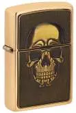 Produktbild Zippo Embossed Skull Messing gebürstet Emblem - 2008094