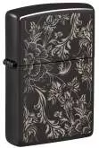 Produktbild Zippo Filigree Blumenranken schwarz hoch glänzend mit Laser Gravur - 60007591