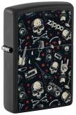 Produktbild Zippo Grunt Pattern with Skulls schwarz matt mit Color Image Druck - 60007008