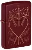 Produktbild Zippo Merlot Heart Swords dunkelrot Tarotkarte Drei der Schwerter - 60007475