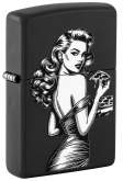 Produktbild Zippo Pinup with Pizza schwarz matt mit Color Image Druck - 60007590