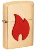 Produktbild Zippo Rotes Flammenemblem Messing gebürstet - 2008152