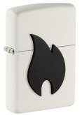 Produktbild Zippo Schwarzes Flammenemblem weiss matt - 2008153