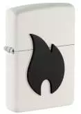 Produktbild Zippo Schwarzes Flammenemblem weiss matt - 2008153