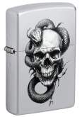 Produktbild Zippo Skull and Snake Chrom satiniert mit Color Image Druck - 60007695