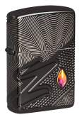 Produktbild Zippo Z-Pattern Crystal Armor Case schwarz mit Tiefen-Gravur - 60007720