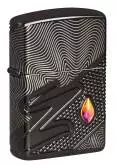 Produktbild Zippo Z-Pattern Crystal Armor Case schwarz mit Tiefen-Gravur - 60007720