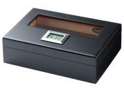 Produktbild Angelo Humidor schwarz matt Sichtfenster mini