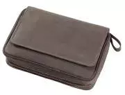 Produktbild Angelo Pfeifentasche echtes Leder braun für 4 Pfeifen