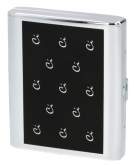 Produktbild Zigaretten Etui Caseti Metall in Chrom schwarz mit Ci Logo 18er
