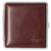 Produktbild Zigaretten Etui Caseti Metall Leder dunkelbraun mit verchromtem Rahmen 20er