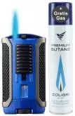 Produktbild Colibri Apex II blau metallic schwarz Feuerzeug mit Jet-Flamme
