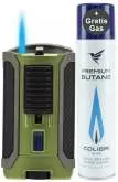 Produktbild Colibri Apex II grün metallic schwarz Feuerzeug mit Jet-Flamme