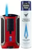 Produktbild Colibri Apex II rot metallic schwarz Feuerzeug mit Jet-Flamme