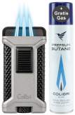 Produktbild Colibri Ascari anthrazit schwarz metallic Zigarren Feuerzeug mit 3-fach-Jet-Flamme