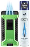 Produktbild Colibri Ascari grün schwarz metallic Zigarren Feuerzeug mit 3-fach-Jet-Flamme
