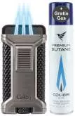 Produktbild Colibri Ascari gun schwarz metallic Zigarren Feuerzeug mit 3-fach-Jet-Flamme