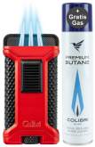 Produktbild Colibri Ascari rot schwarz metallic Zigarren Feuerzeug mit 3-fach-Jet-Flamme