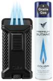 Produktbild Colibri Ascari schwarz metallic Zigarren Feuerzeug mit 3-fach-Jet-Flamme