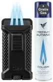 Produktbild Colibri Ascari schwarz metallic Zigarren Feuerzeug mit 3-fach-Jet-Flamme