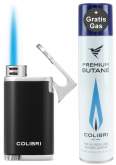 Produktbild Colibri Belmont II schwarz chrom Feuerzeug 1-fach Jet Flamme