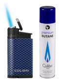 Produktbild Colibri Feuerzeug Evo Carbon Design blau 1-fach Jet-Flamme