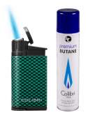 Produktbild Colibri Feuerzeug Evo Carbon Design grün 1-fach Jet-Flamme