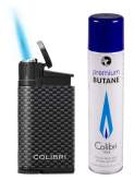 Produktbild Colibri Feuerzeug Evo Carbon Design schwarz 1-fach Jet-Flamme