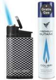 Produktbild Colibri Evo silber Carbon Design Feuerzeug 1-fach Jet-Flamme