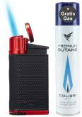Produktbild Colibri schwarz rot Evo Feuerzeug 1-fach Jet-Flamme