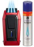 Produktbild Colibri Feuerzeug Quantum mit 3-fach Jet-Flamme rot-schwarz