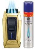 Produktbild Colibri Feuerzeug Quantum mit 3-fach Jet-Flamme gold-schwarz