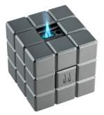 Produktbild Colibri Heritage Cube anthrazit Tischfeuerzeug mit Softflamme und Doppel-Jetflamme