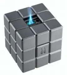 Produktbild Colibri Heritage Cube anthrazit Tischfeuerzeug mit Softflamme und Doppel-Jetflamme