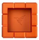 Produktbild Colibri Zigarrenascher Heritage Cube orange Metall 4 Ablagen quadratisch