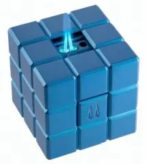 Produktbild Colibri Heritage Cube blau Tischfeuerzeug mit Softflamme und Doppel-Jetflamme