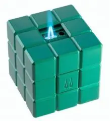 Produktbild Colibri Heritage Cube grün Tischfeuerzeug mit Softflamme und Doppel-Jetflamme