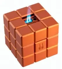 Produktbild Colibri Heritage Cube orange Tischfeuerzeug mit Softflamme und Doppel-Jetflamme