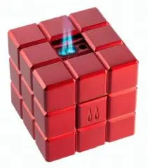 Produktbild Colibri Heritage Cube rot Tischfeuerzeug mit Softflamme und Doppel-Jetflamme