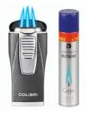 Produktbild Colibri Monaco II Anthrazit matt Chrom Feuerzeug mit 3-fach Jet-Flamme