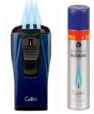 Produktbild Colibri Feuerzeug Monaco II mit 3-fach Jet-Flamme Carbondesign blau-schwarz