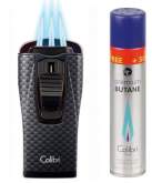Produktbild Colibri Feuerzeug Monaco II mit 3-fach Jet-Flamme Carbondesign schwarz