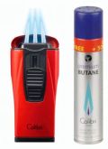 Produktbild Colibri Monaco II Rot matt Schwarz Feuerzeug mit 3-fach Jet-Flamme