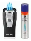 Produktbild Colibri Monaco II Schwarz matt Chrom Feuerzeug mit 3-fach Jet-Flamme
