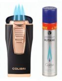 Produktbild Colibri Monaco II Schwarz matt Rosegold Feuerzeug mit 3-fach Jet-Flamme