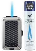 Produktbild Colibri Rally chrom gebürstet - schwarz 1-fach Jet-Flamme Feuerzeug