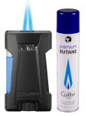 Produktbild Colibri Rebel II Feuerzeug schwarz metallic mit Doppel-Jet-Flamme