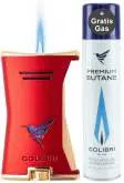Produktbild Colibri Slim rot - gold Feuerzeug mit Jet-Flamme